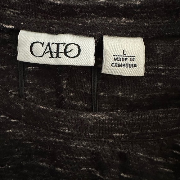 Cato Dark Heathered Gray Short Sleeve Top Large - Picture 5 of 5